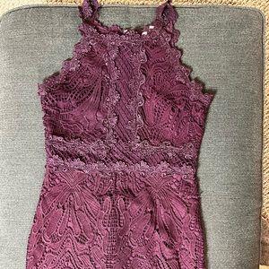 burgundy lace dress